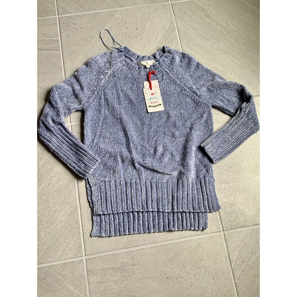 Knitted Blue Crewneck Sweater NWT Size S. Warm, cozy and soft